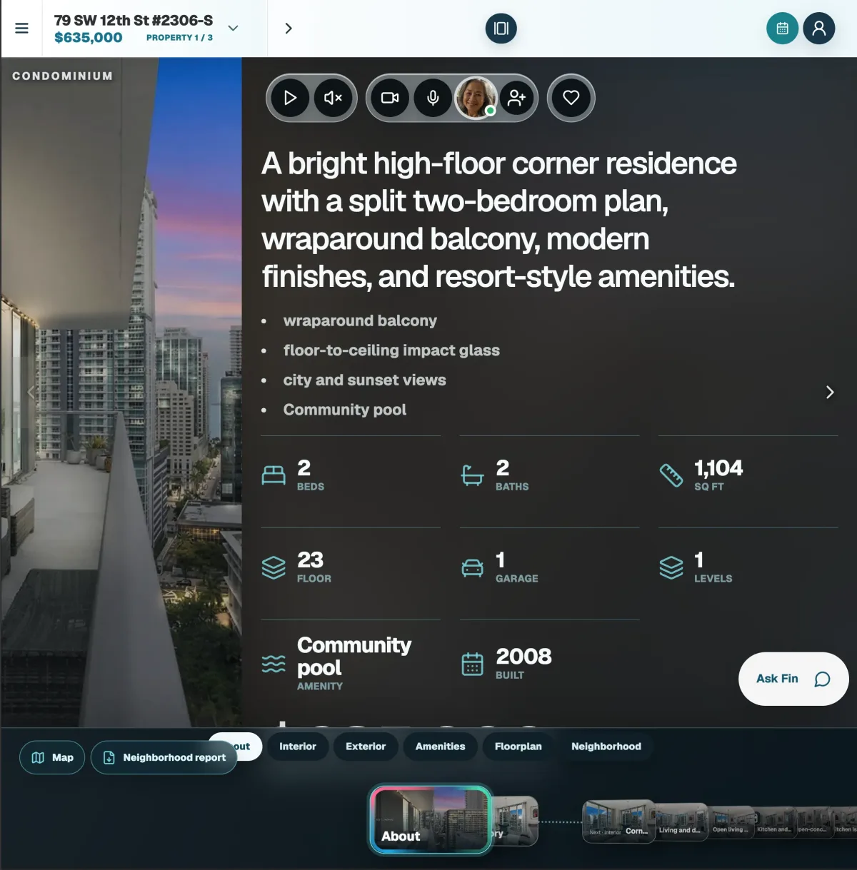 Infinityy listing experience on a phone