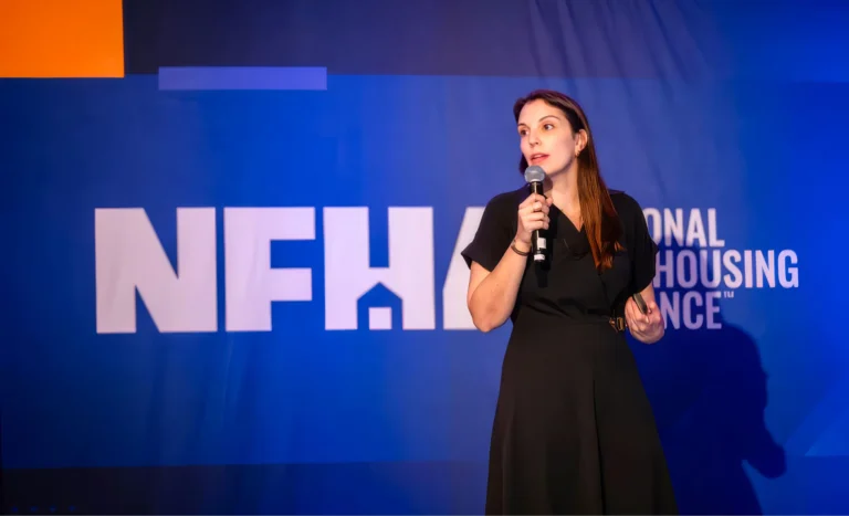 Molly Silvia presenting as one of five organizations invited to present at the National Fair Housing Alliance Responsible AI Summit