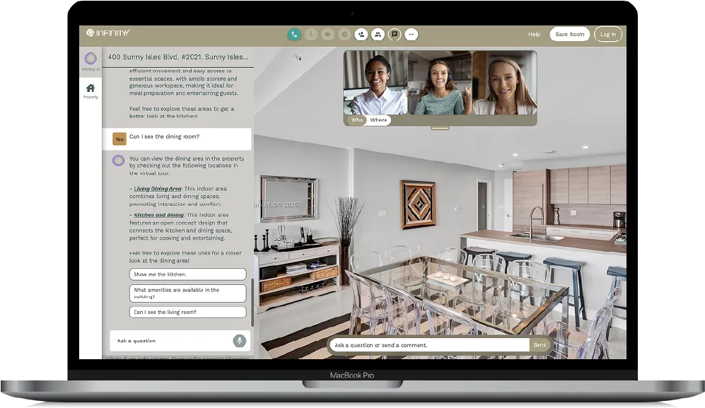 Infinityy Room showcased on a laptop